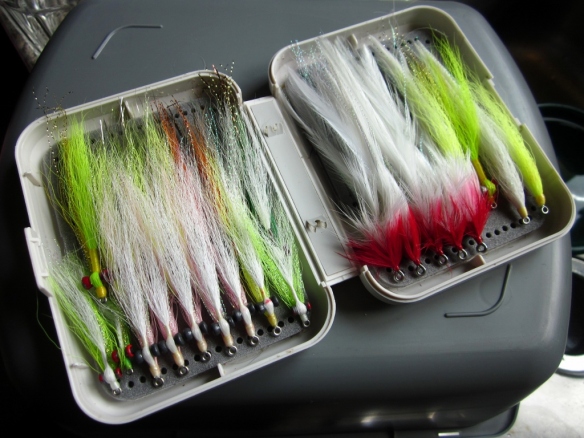 Clouser's, deceivers, schminnows, and seaducers.